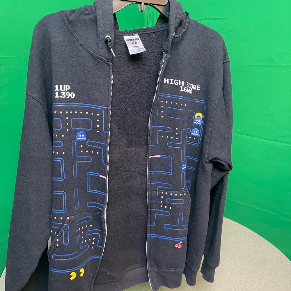 Jerzees Black Zip Hoodie with Branded Neck Label
